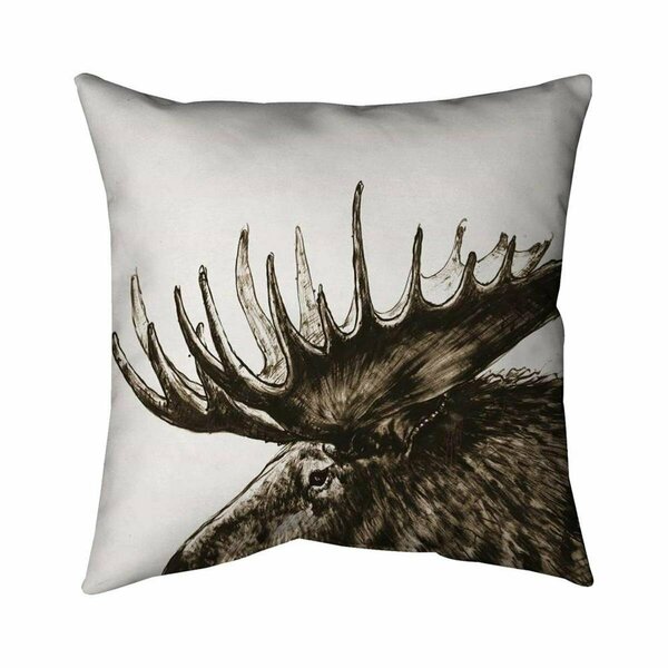 Fondo 26 x 26 in. Moose Plume Sepia-Double Sided Print Indoor Pillow FO2794660